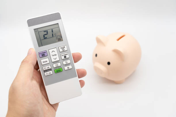 Remote control of air conditioner with piggy bank